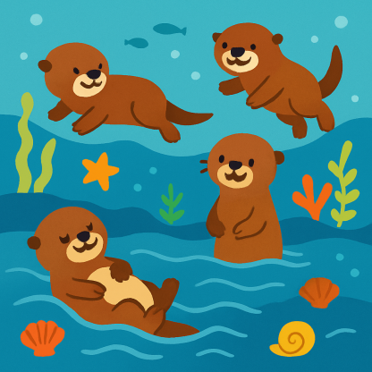 Oceanic Otter Oasis Diamonded Painting Kits
