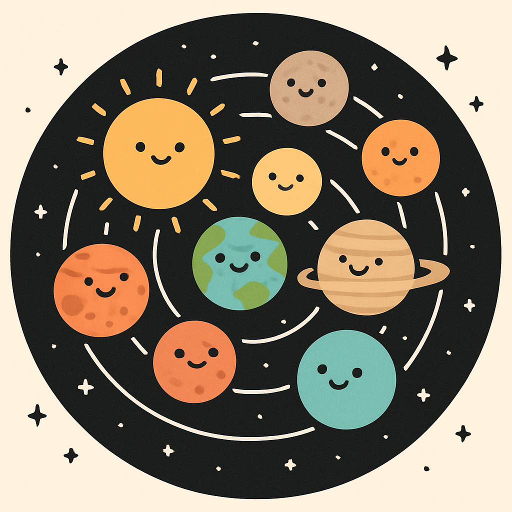 Friendly Solar System Parade Painting by diamonds kit