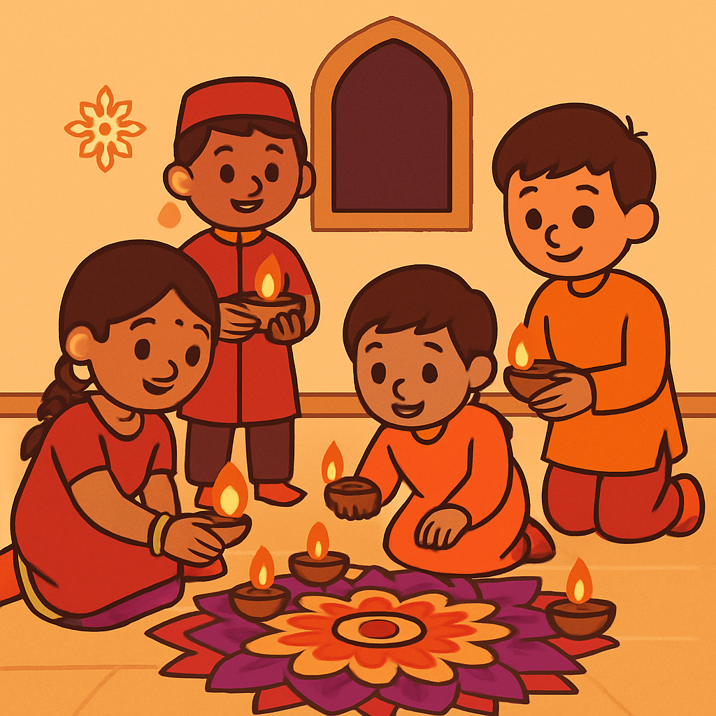 Diwali Lights And Rangoli diamond painting