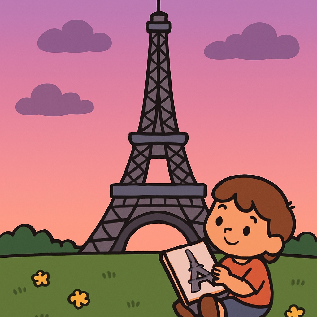 Eiffel Tower Sketch Day Painting by diamonds kit