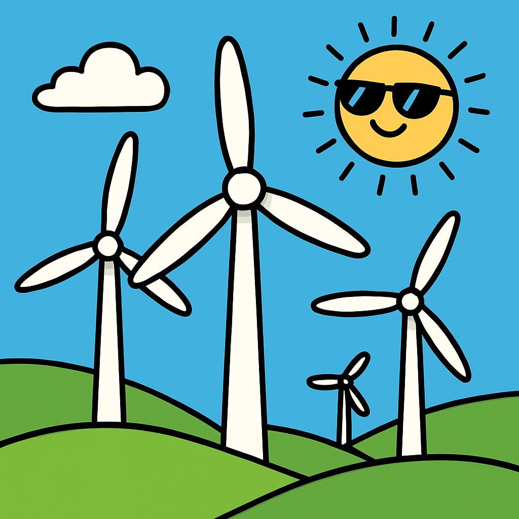 Wind Farm Sunshine paint by color