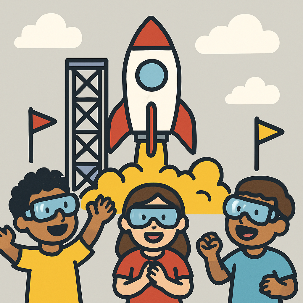 Rocket School Launch painting diamond kit
