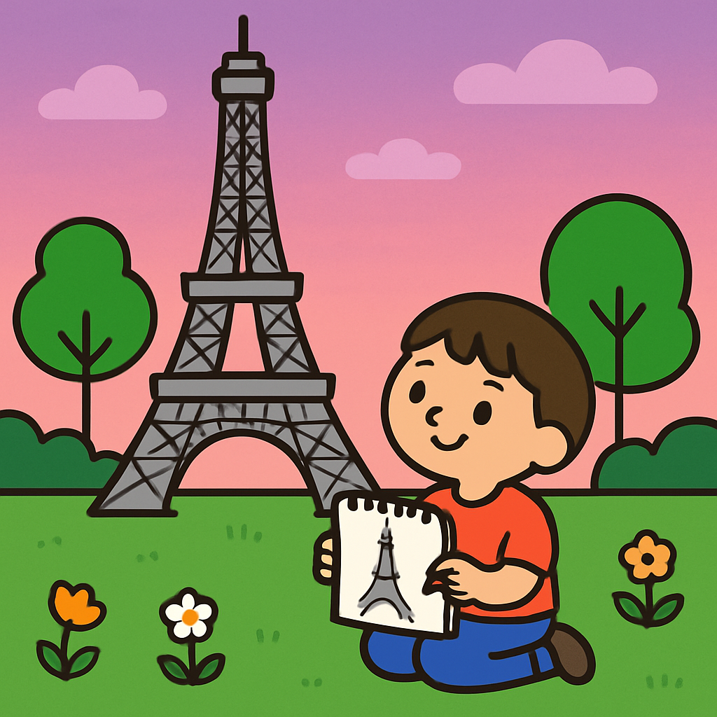 Eiffel Tower Sketch Trip paint by color