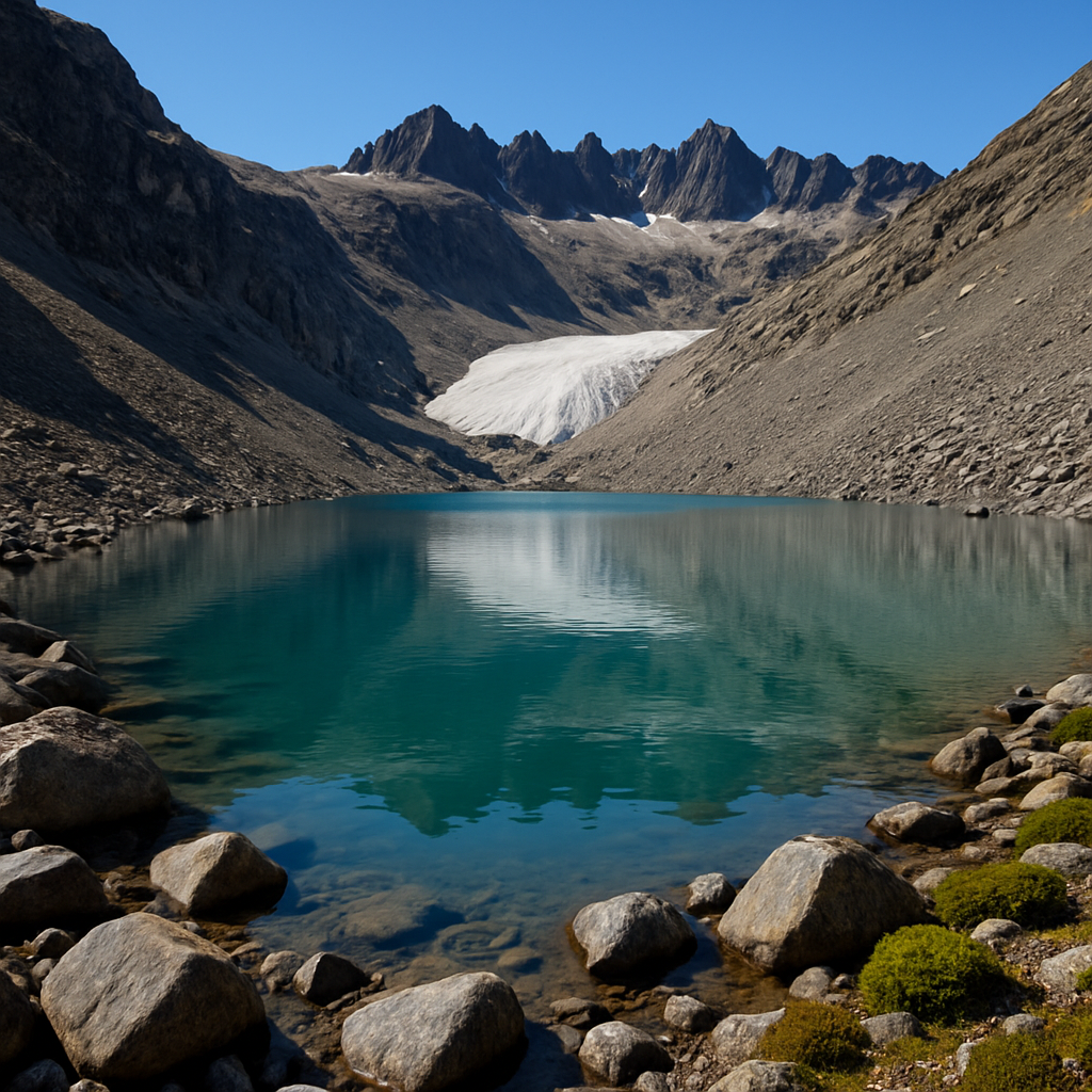 Alpine Glacier Lake Reflection paint by color