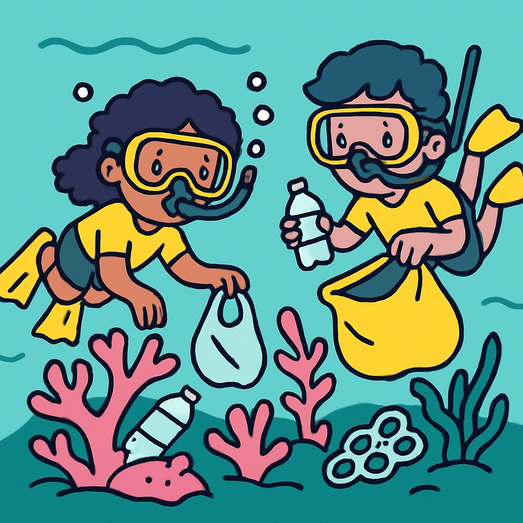 Coral Reef Cleanup Crew paint by diamond