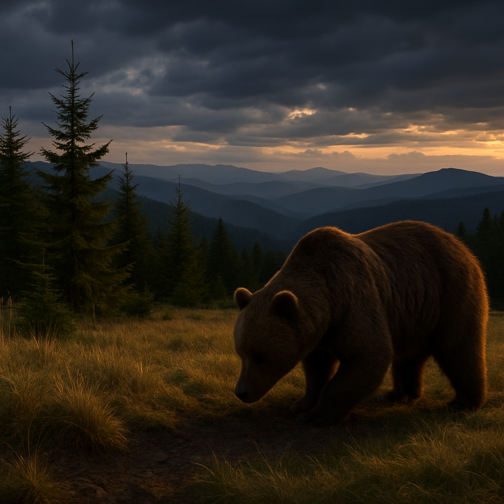 Carpathian Brown Bear Meadow Paint by diamonds kits