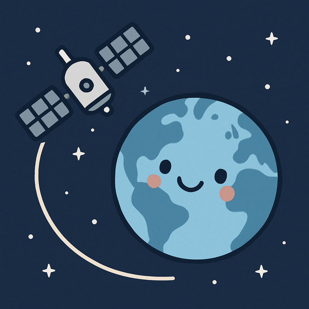 Smiling Satellite And Earth diamond painting