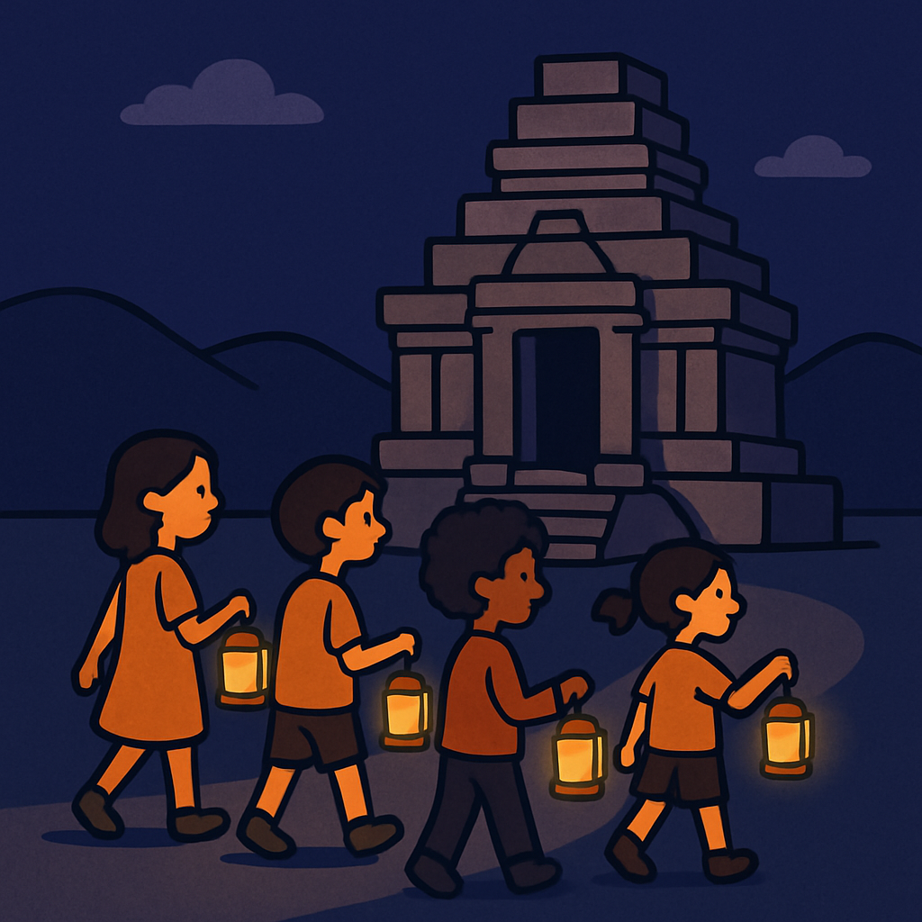 Ancient Temple Lantern Walk Paint by diamonds art