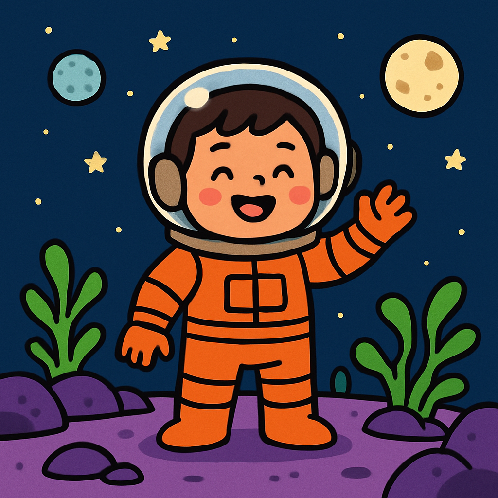 Junior Astronaut Exploring A Colorful Alien Planet paint by diamonds