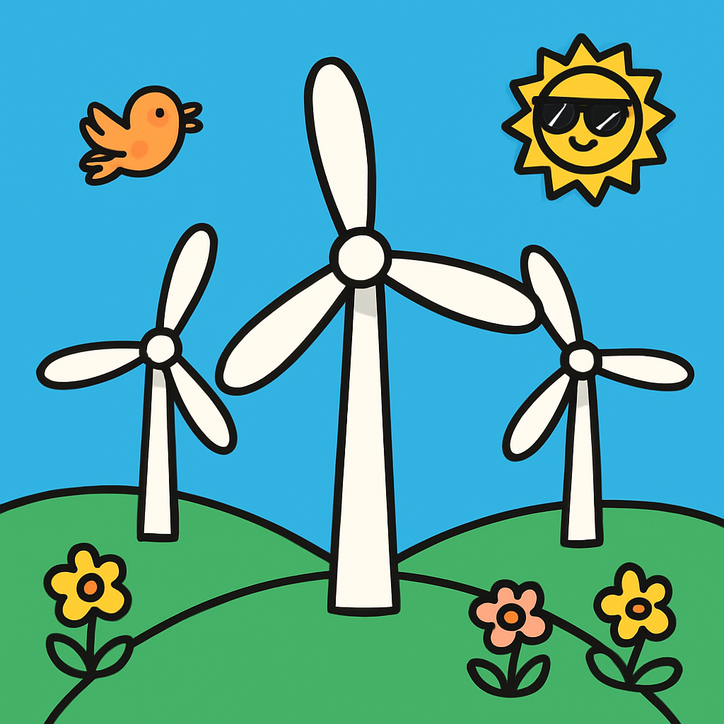 Wind Farm Sunny Day painting diamond kit
