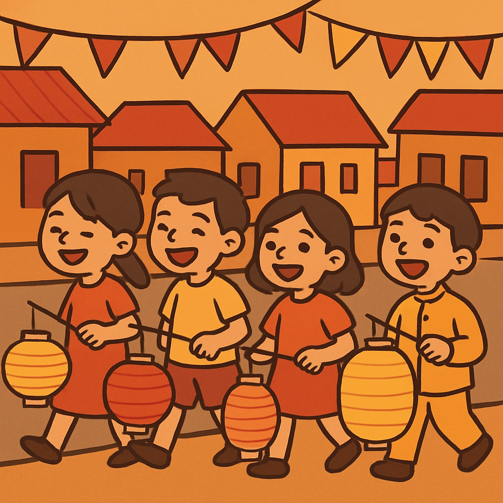 Festival Lantern Parade painting diamond kit