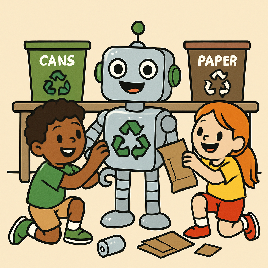 Recycling Robot Workshop DIY paint by diamonds