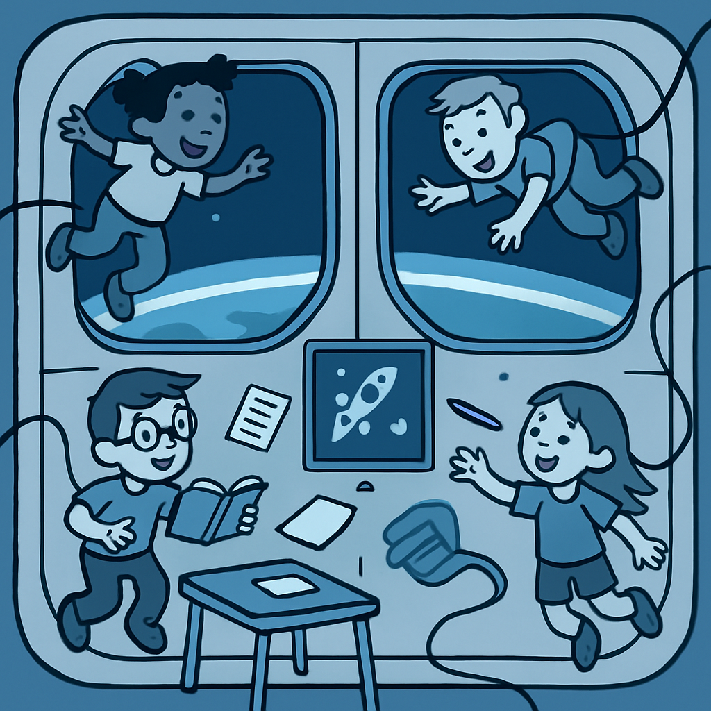 Orbiting Space Station Classroom Painting by diamonds kit