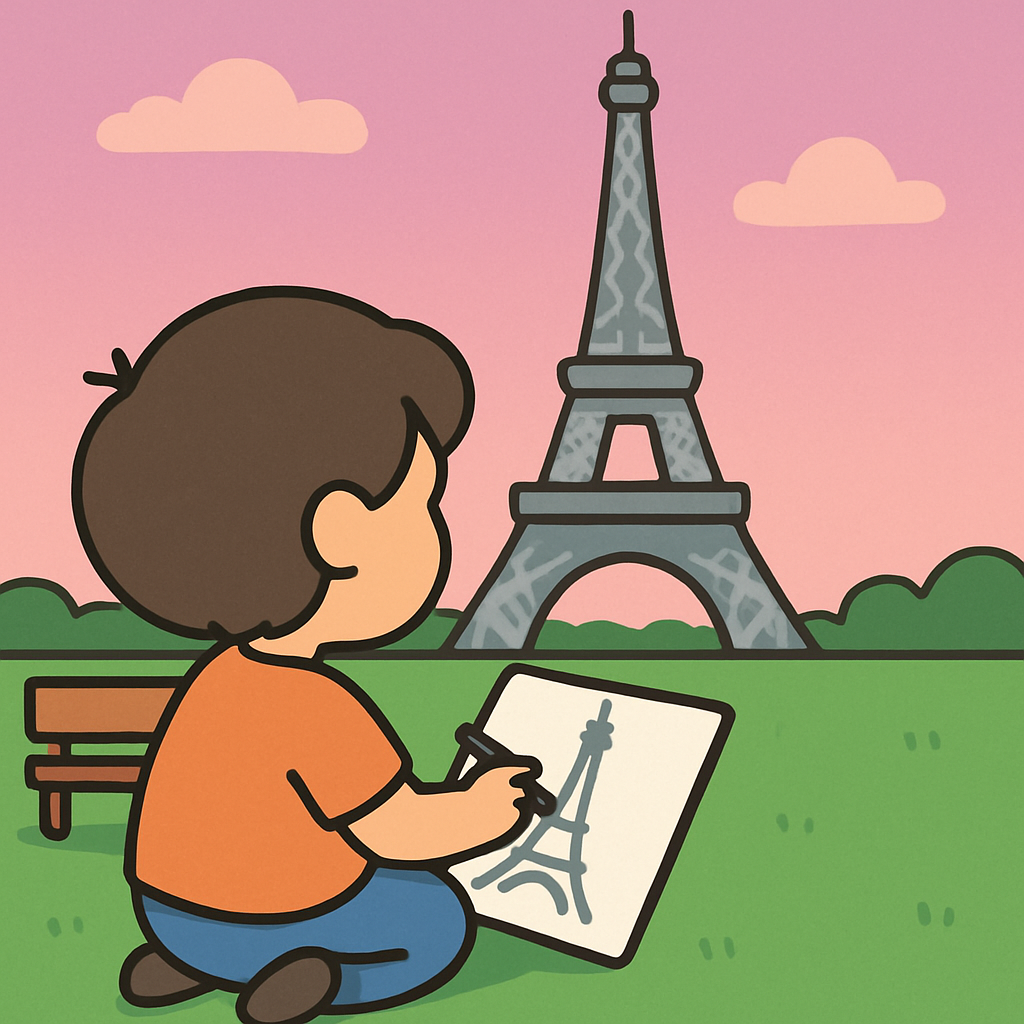 Eiffel Sketching Day painting diamond kit