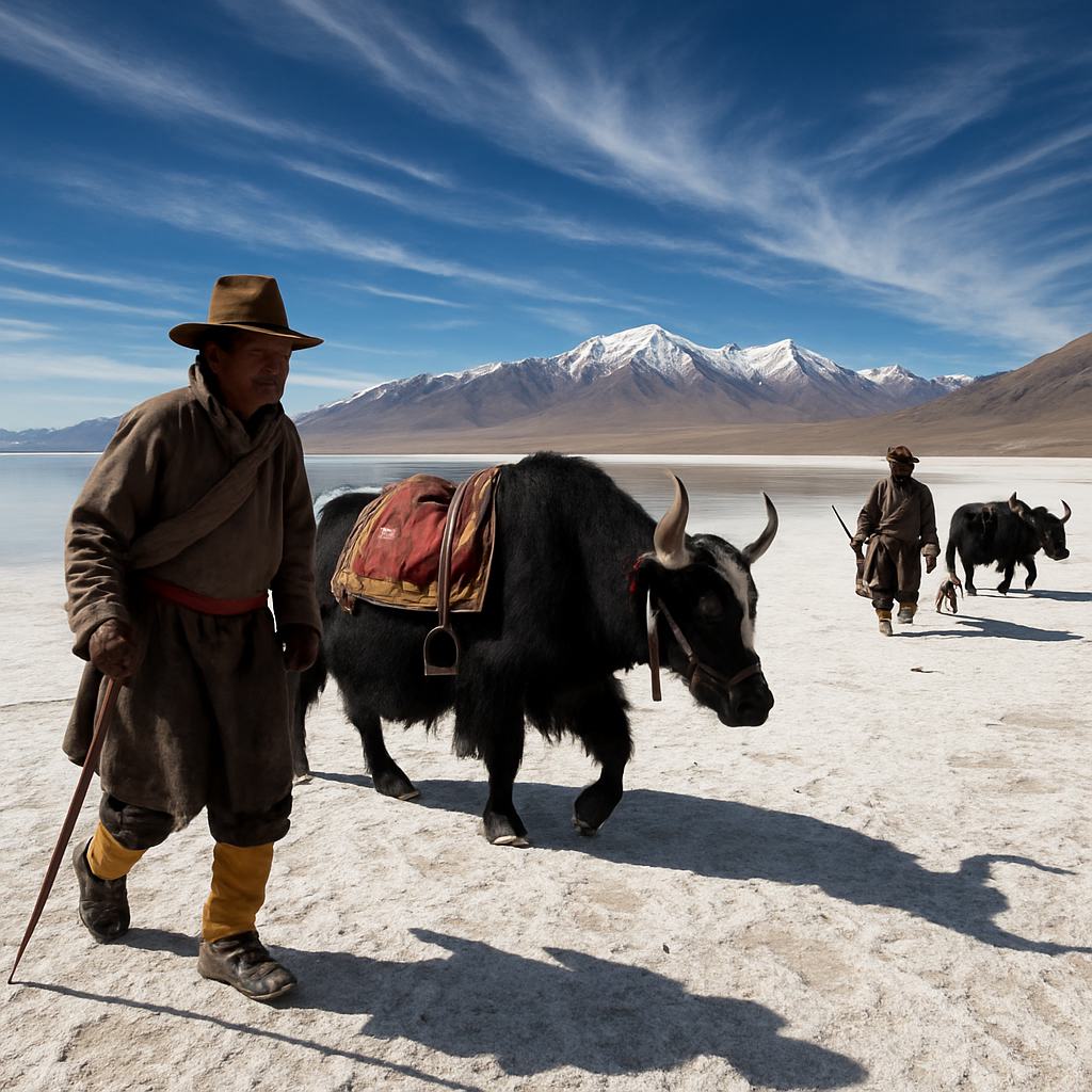 Tibetan Plateau Salt Lake DIY paint by diamonds