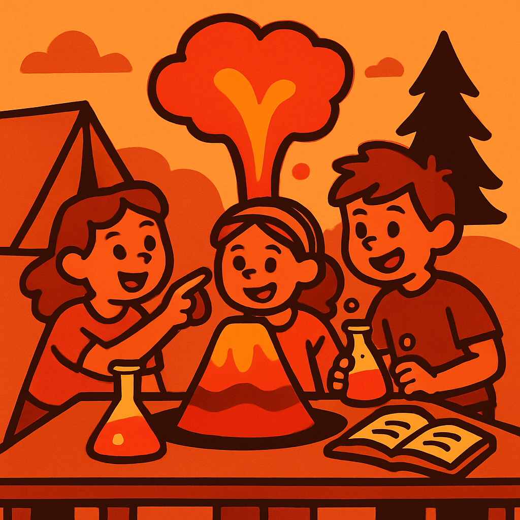 Volcano Science Camp DIY paint by diamonds