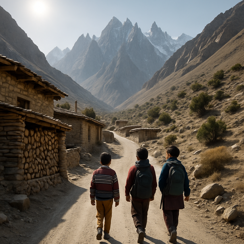 Hindu Kush Village Road diamonded painting kits