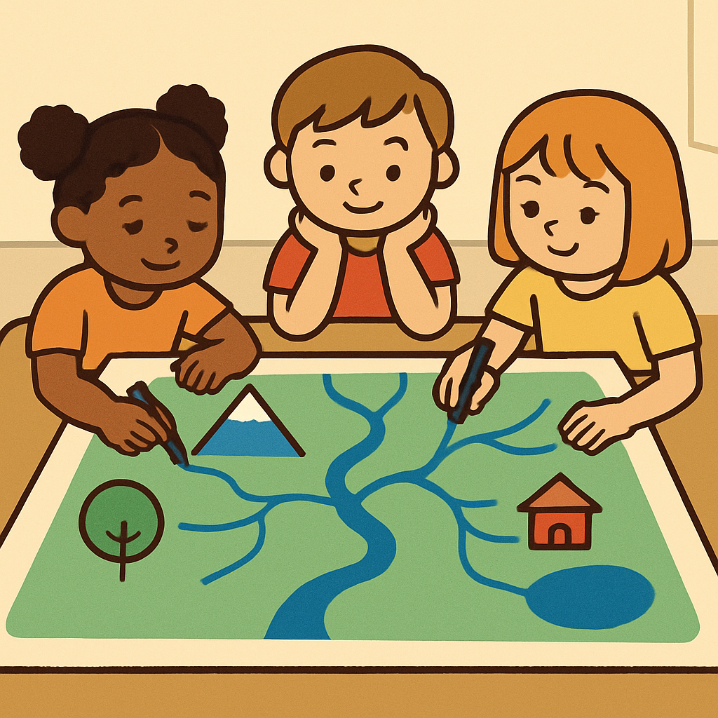 River Hydrology Map Paint by diamonds kits