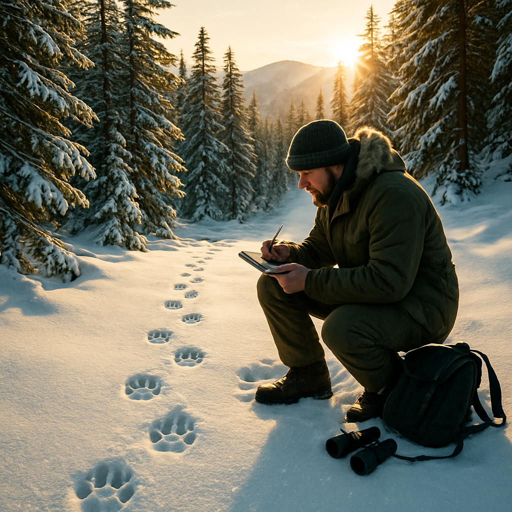 Carpathian Winter Lynx Track Paint by diamonds kits