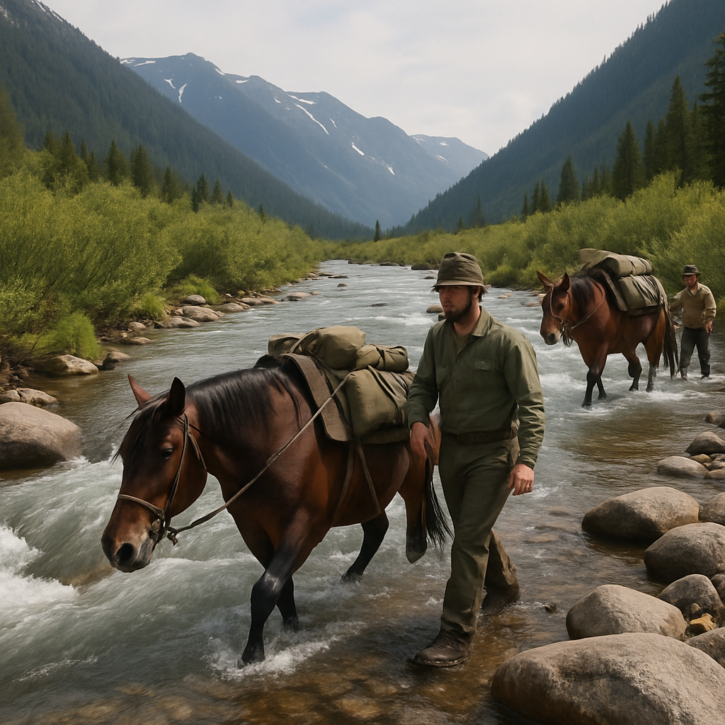 Sayan Mountains River Crossing paint by diamond