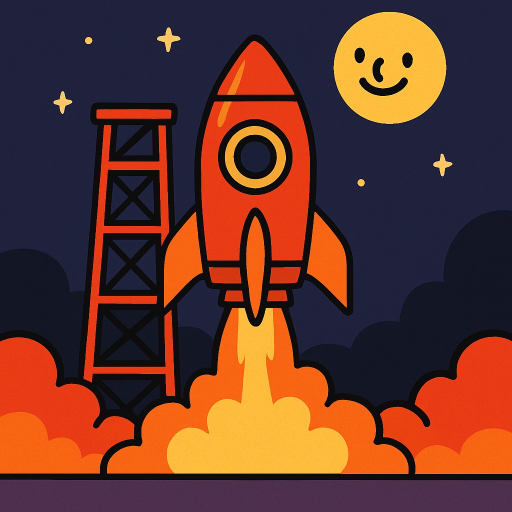 Rocket Ship Launch At Night paint by diamond