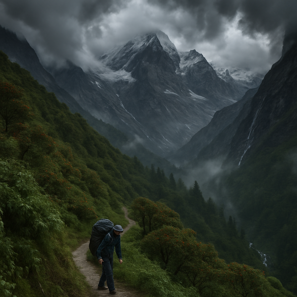 Monsoon Clouds Over The Himalaya Annapurna Range Painting by diamonds kit