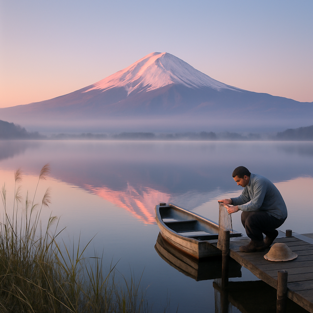 Mount Fuji Dawn Reflection painting diamond kit