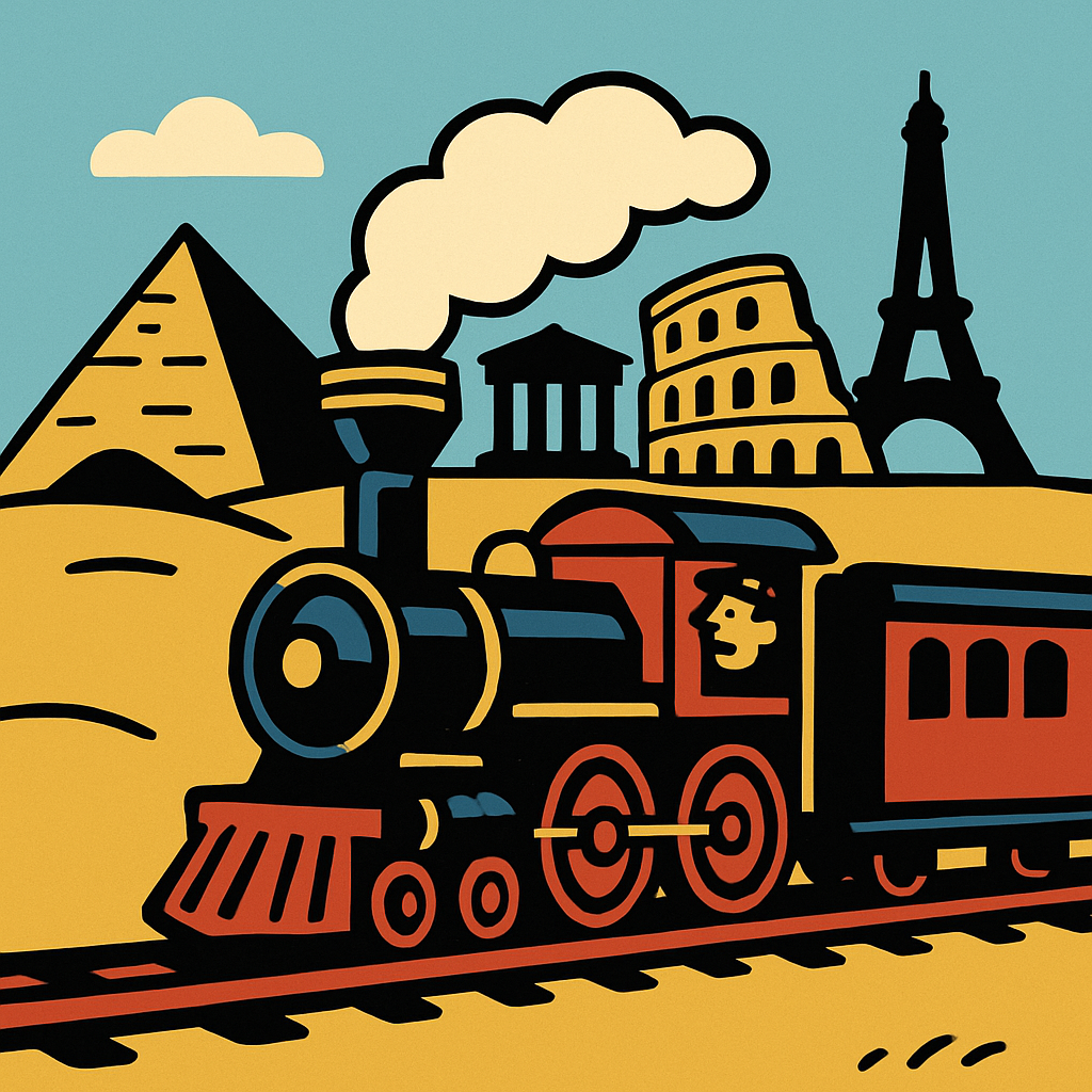 Railway Time Travel Paint by diamonds kits