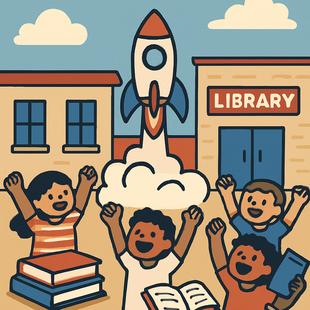 Rocket Library Launch Paint by diamonds art