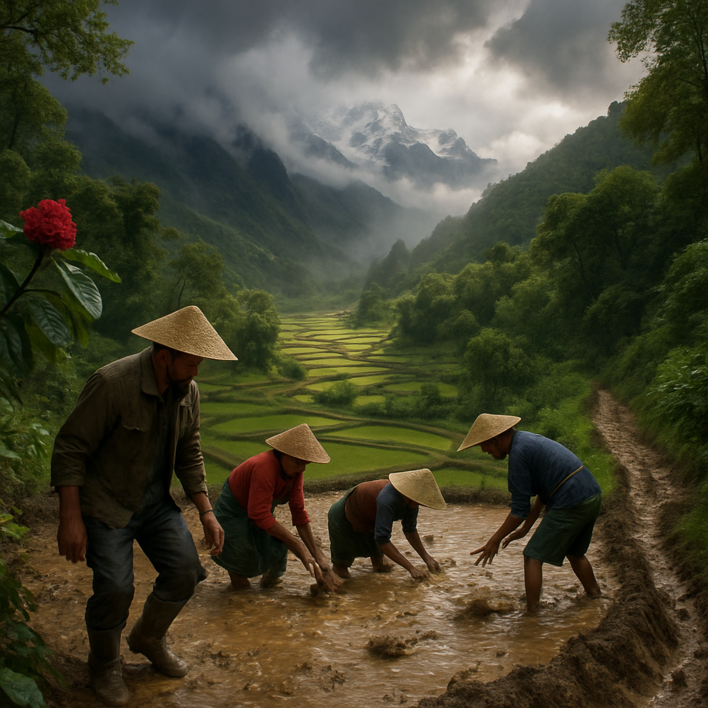Annapurna Foothills Monsoon Light paint by diamonds