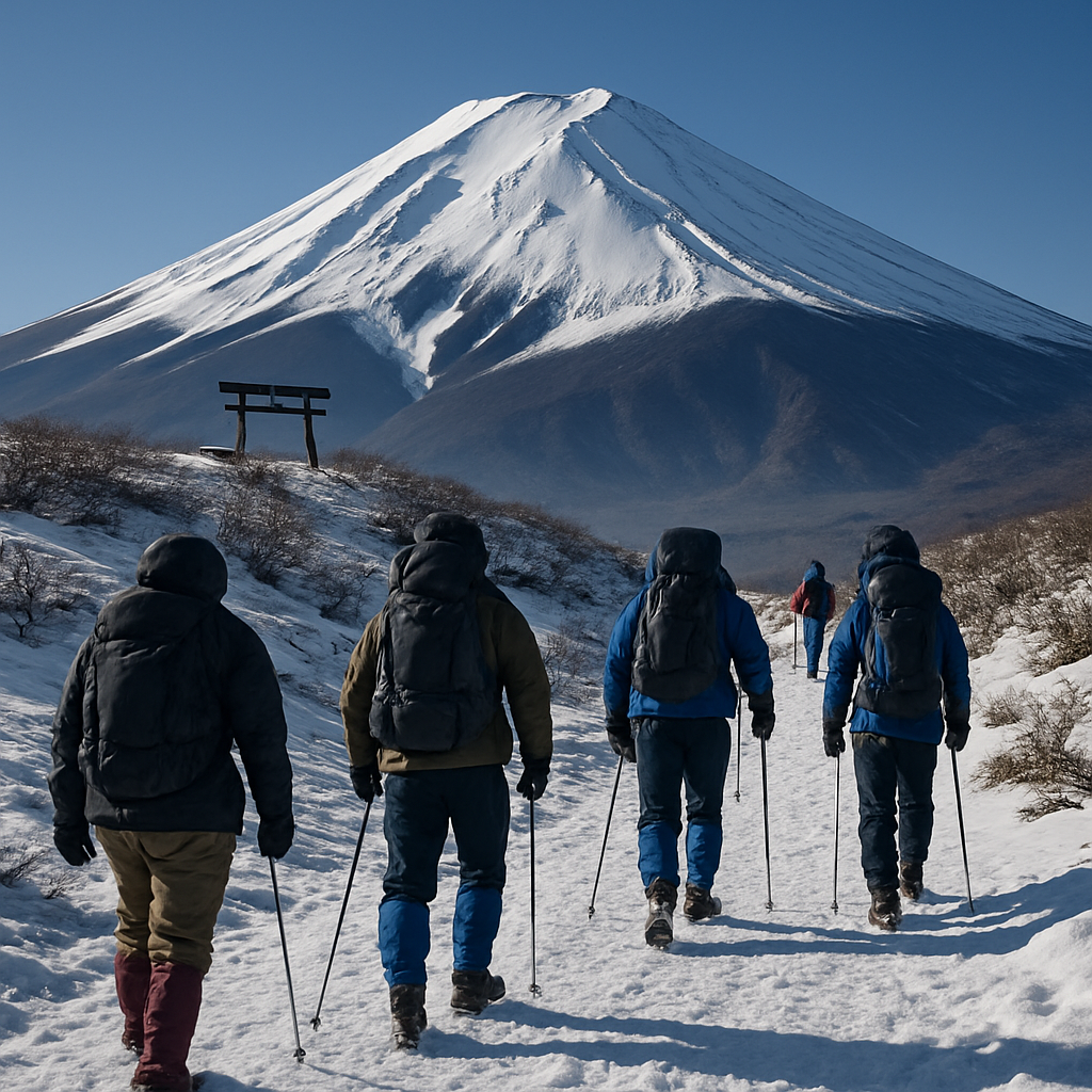 Mount Fuji Winter Pilgrimage paint by diamond