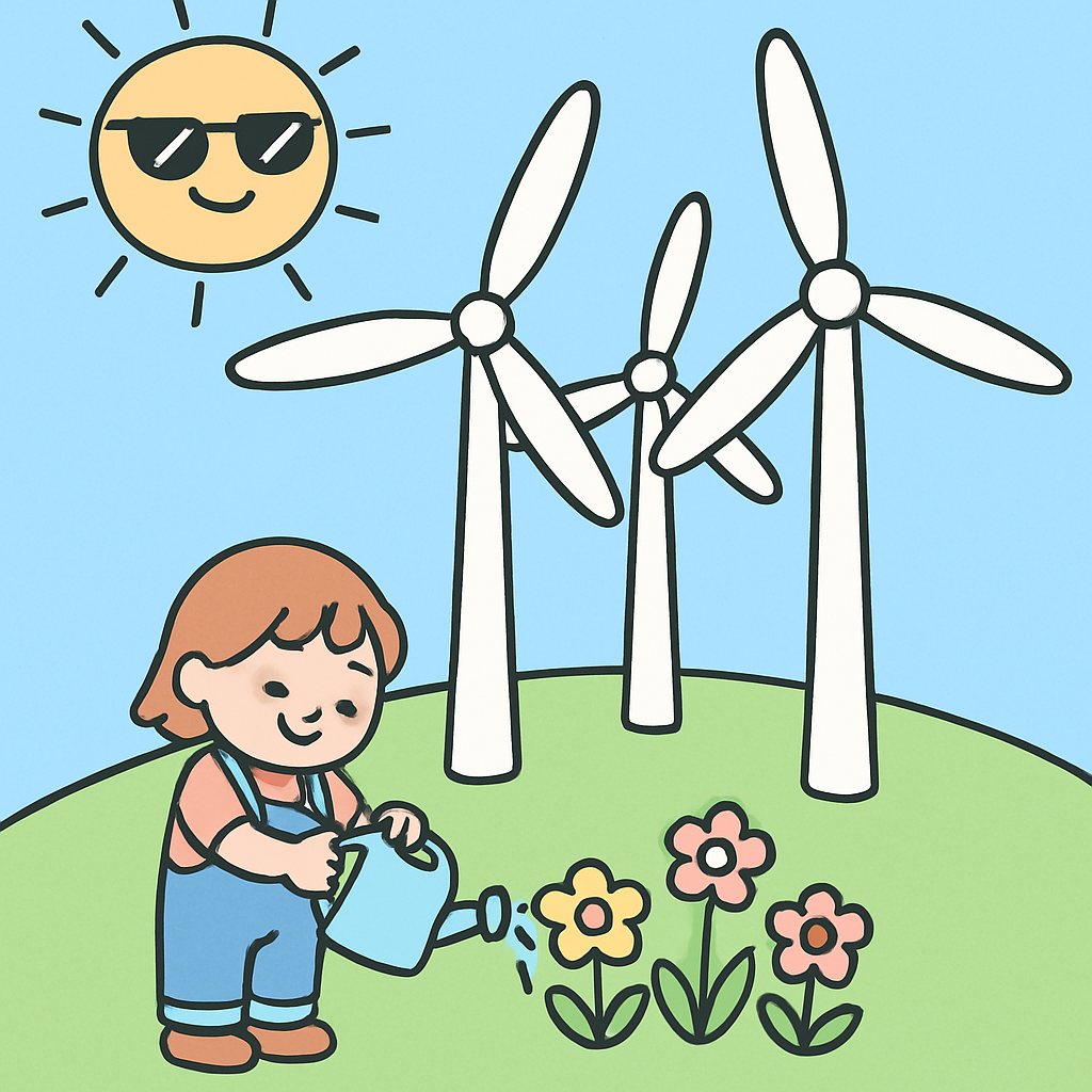 Wind Energy On Sunny Hills painting diamond kit