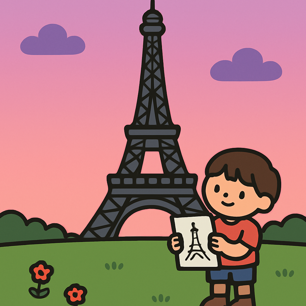 Sketching The Eiffel paint by color