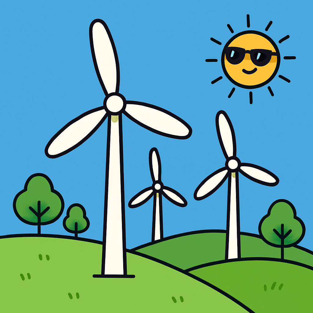 Wind Turbine Friends Painting by diamonds kit