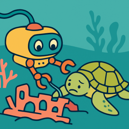 Underwater Robot Rescue paint by color