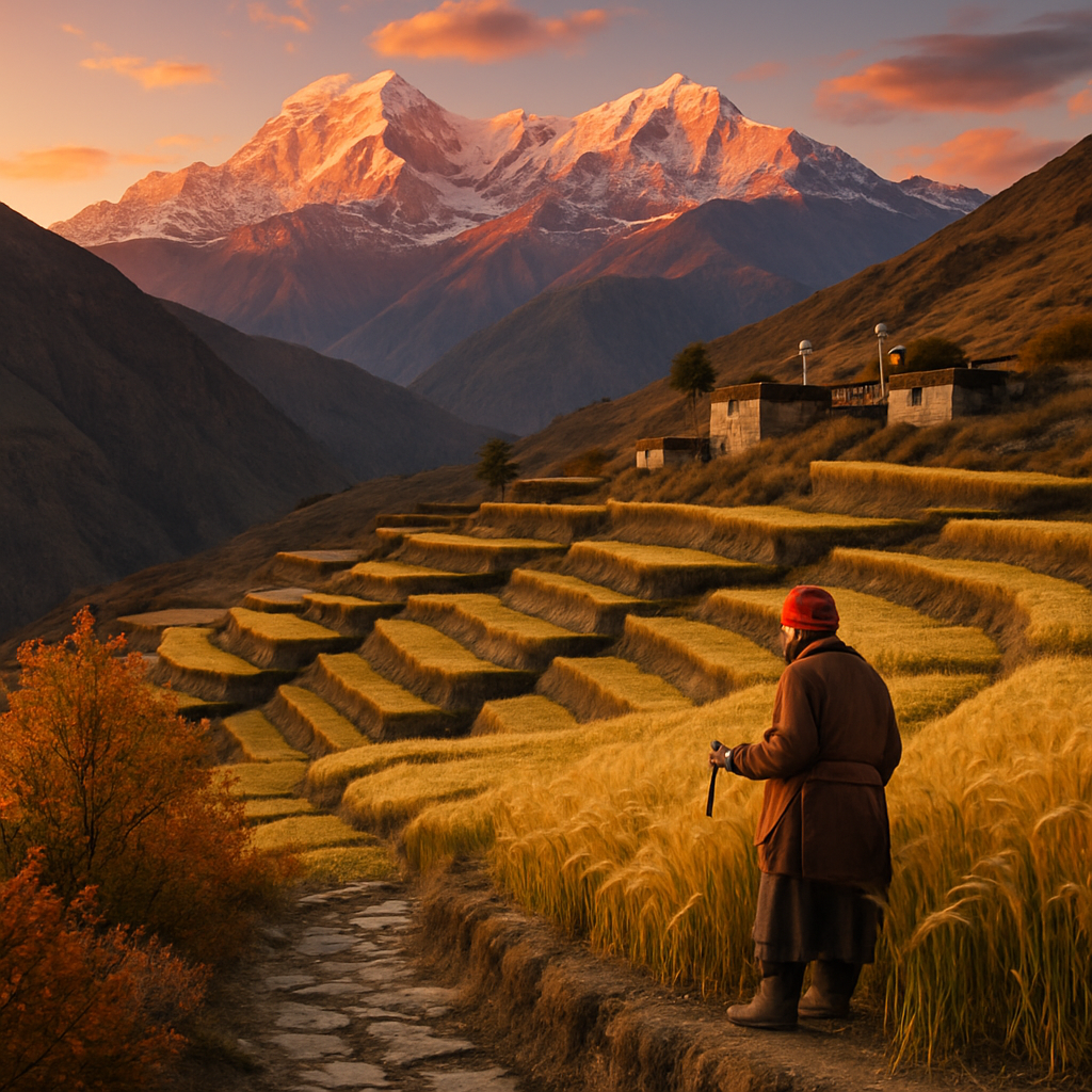 Harvest Season In The Himalayan Terraces DIY paint by diamonds