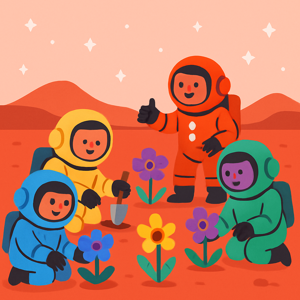 Astronaut Gardeners On Mars Paint by diamonds art