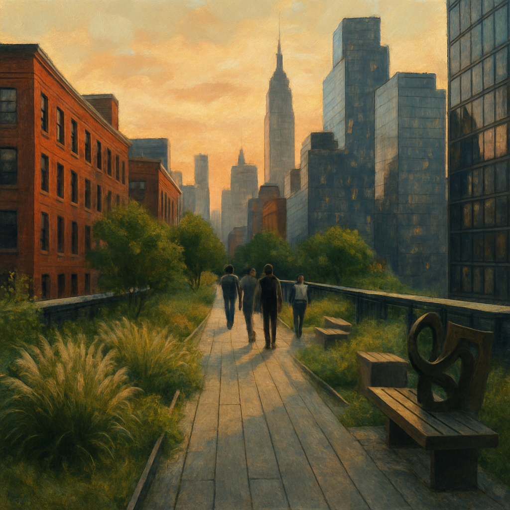 High Line Elevated Park Paint by diamonds art