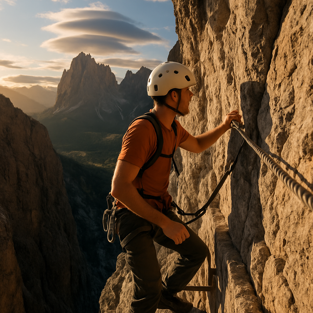 Dolomites Via Ferrata Exposure paint by color