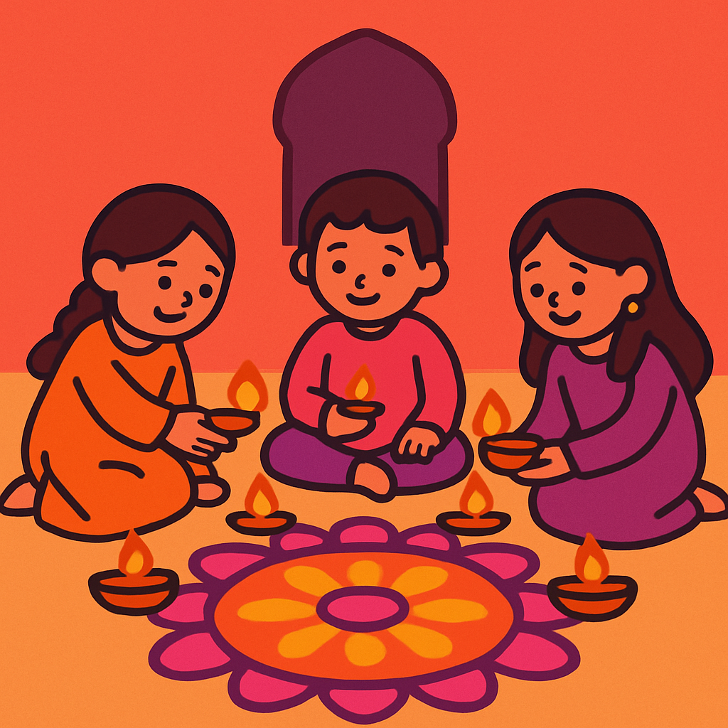 Festival Of Lights Diwali Painting by diamonds kit