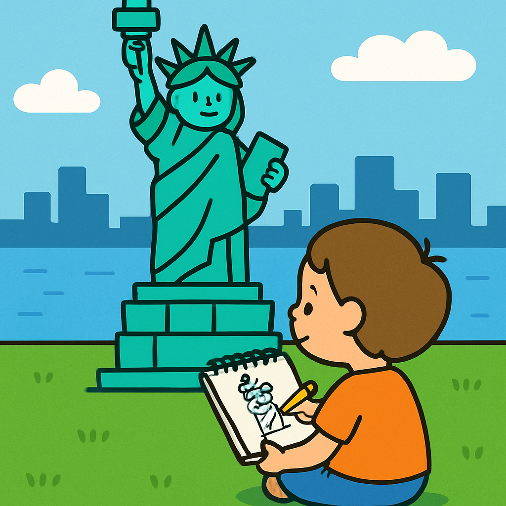 Statue Of Liberty Sketching diamonded painting kits