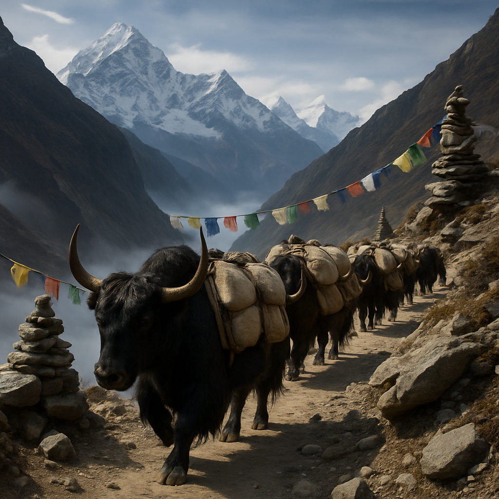 Himalayan Yak Caravan Pass painting diamond kit