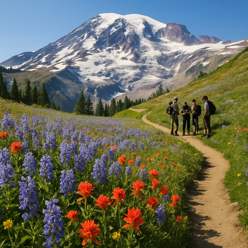 Mount Rainier Wildflower Slope Paint by diamonds art