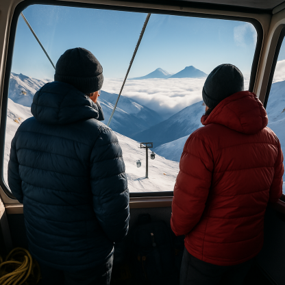 Mount Elbrus Cable Car View paint by color