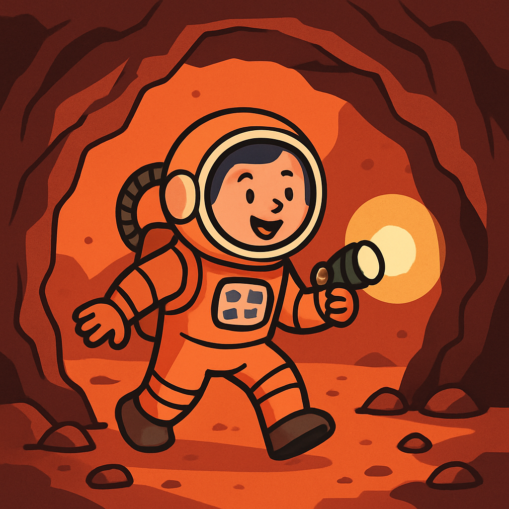 Astronaut Exploring A Martian Cave Paint by diamonds art