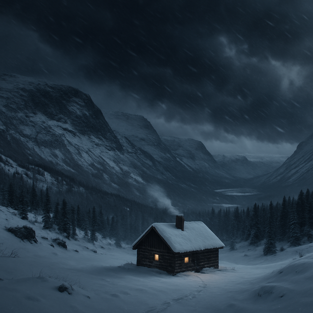 Winter Storm Over The Scandinavian Mountains diamonded painting kits