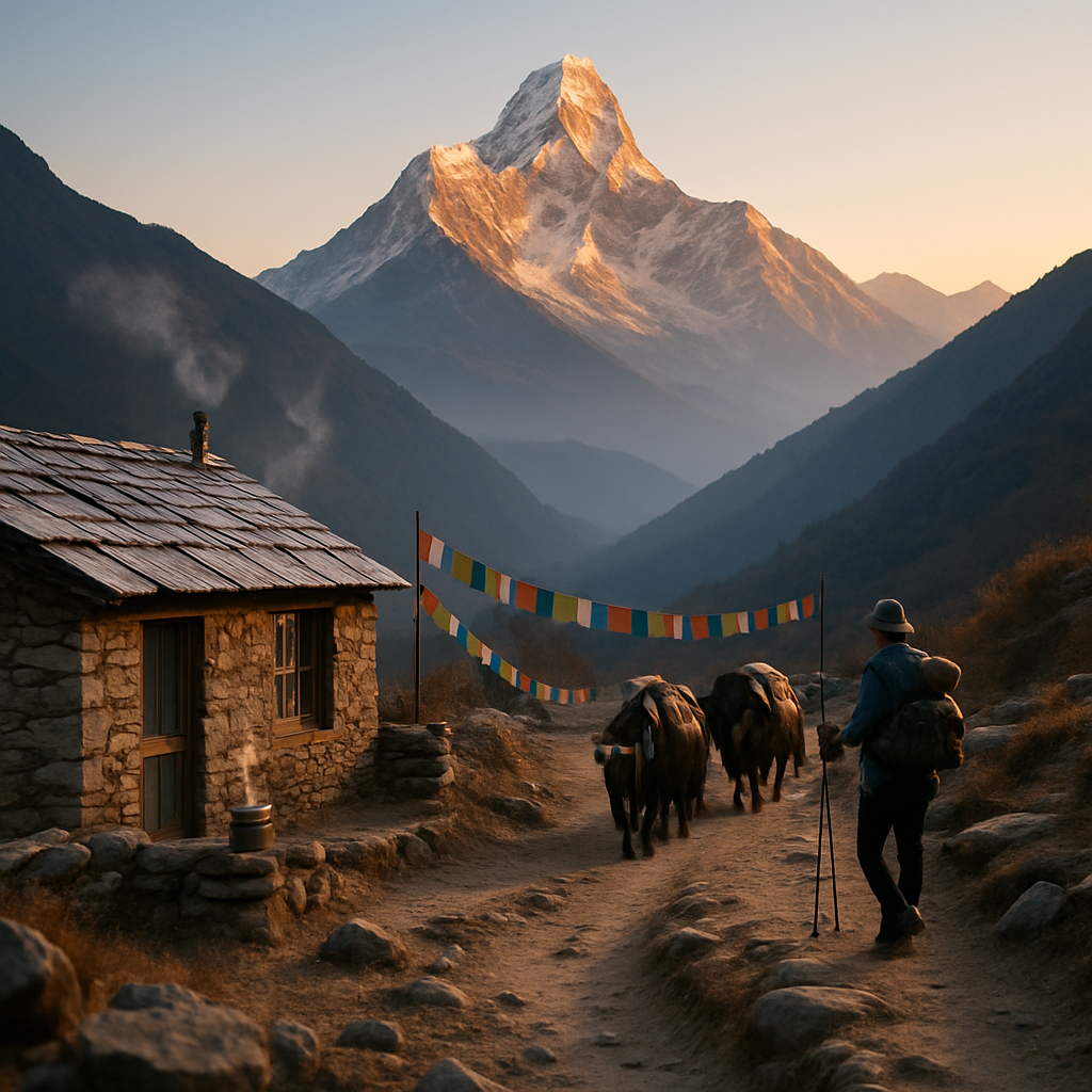 Khumbu Dawn Tea House Paint by diamonds kits
