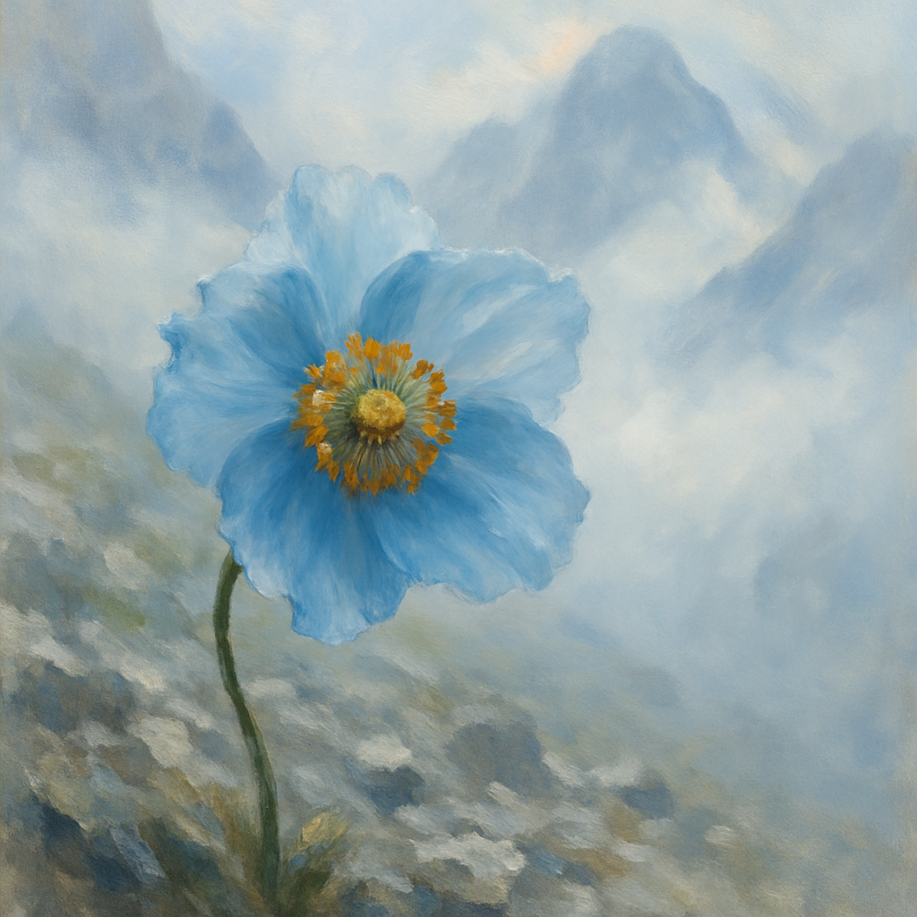 Himalayan Blue Poppy Meconopsis Betonicifolia Himalaya Paint by diamonds kits