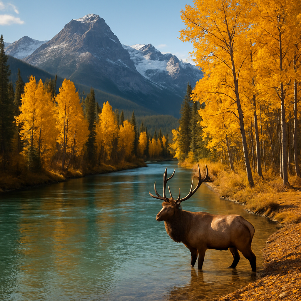Autumn In The Canadian Rockies River Bend Paint by diamonds kits