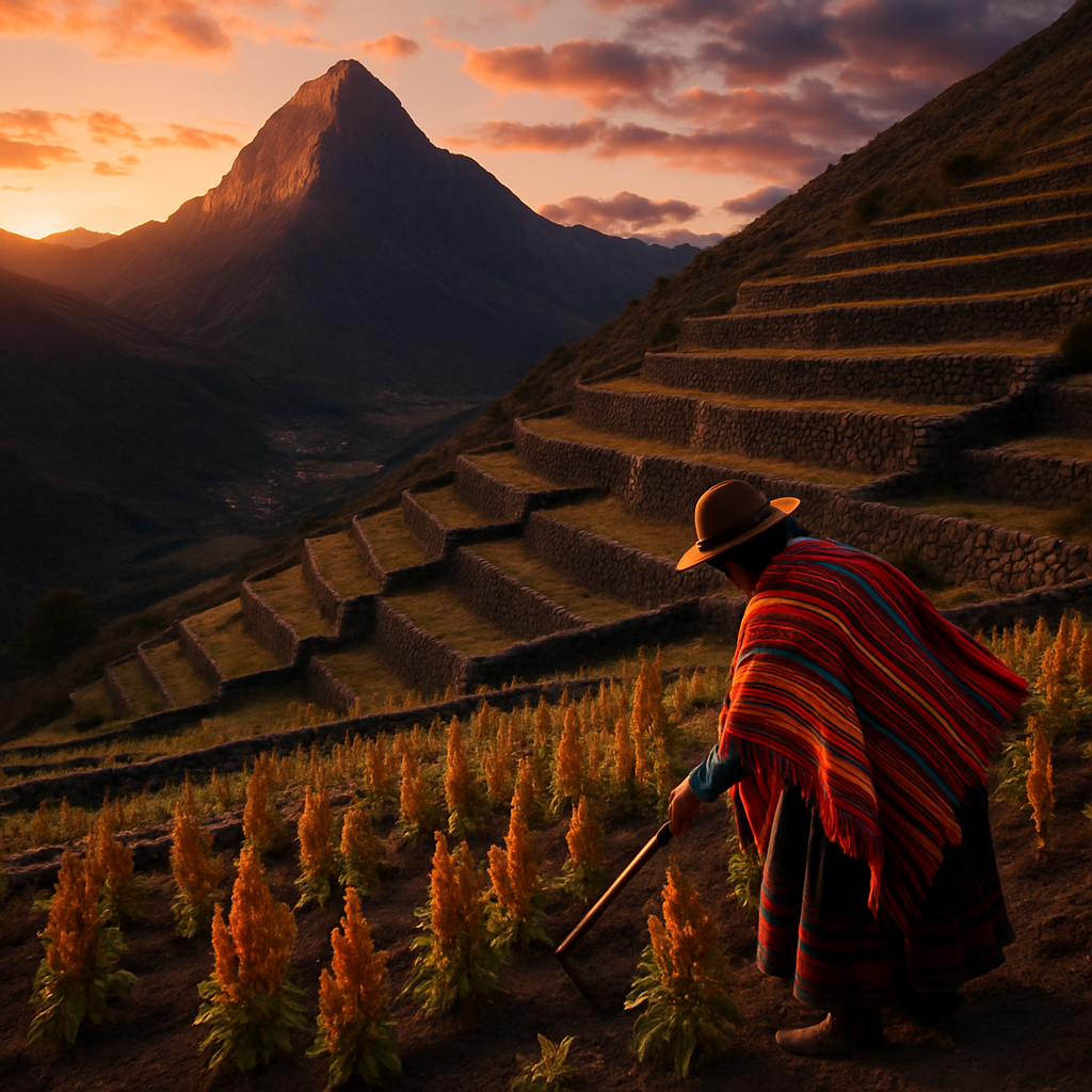Andean Highlands Terrace At Sunset DIY paint by diamonds
